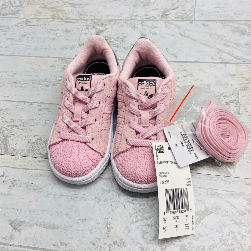 Adidas baby /toddler girl pink Superstar sneakers - Picture 8 of 8